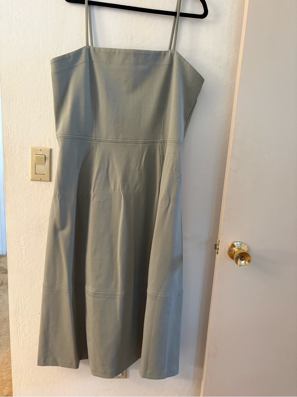 Everlane Sage Green Midi Dress with Thin Straps